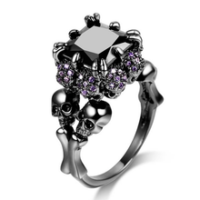 Cargar imagen en el visor de la galería, ANILLO CRANEOS OBSIDIANA