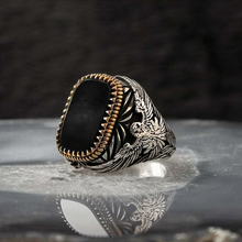 Cargar imagen en el visor de la galería, ANILLO LECHUZA OBSIDIANA