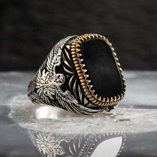 Cargar imagen en el visor de la galería, ANILLO LECHUZA OBSIDIANA