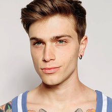 Cargar imagen en el visor de la galería, ARETE SIN PERFORACIÓN plata oro y negro